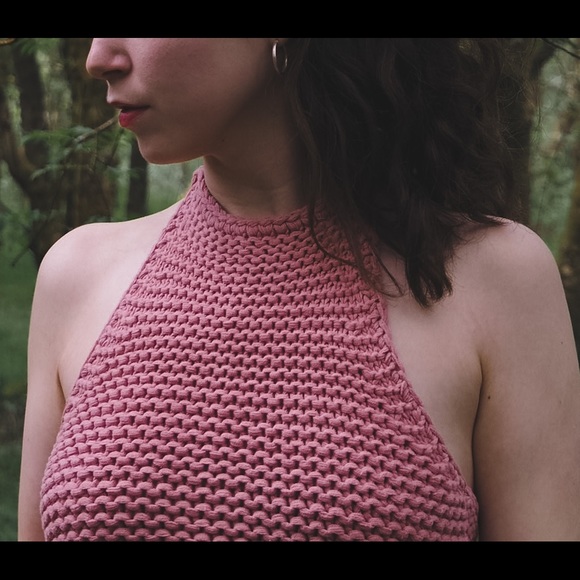 Urban Outfitters Pink Strapless Crop Top Knitted - Picture 5 of 5
